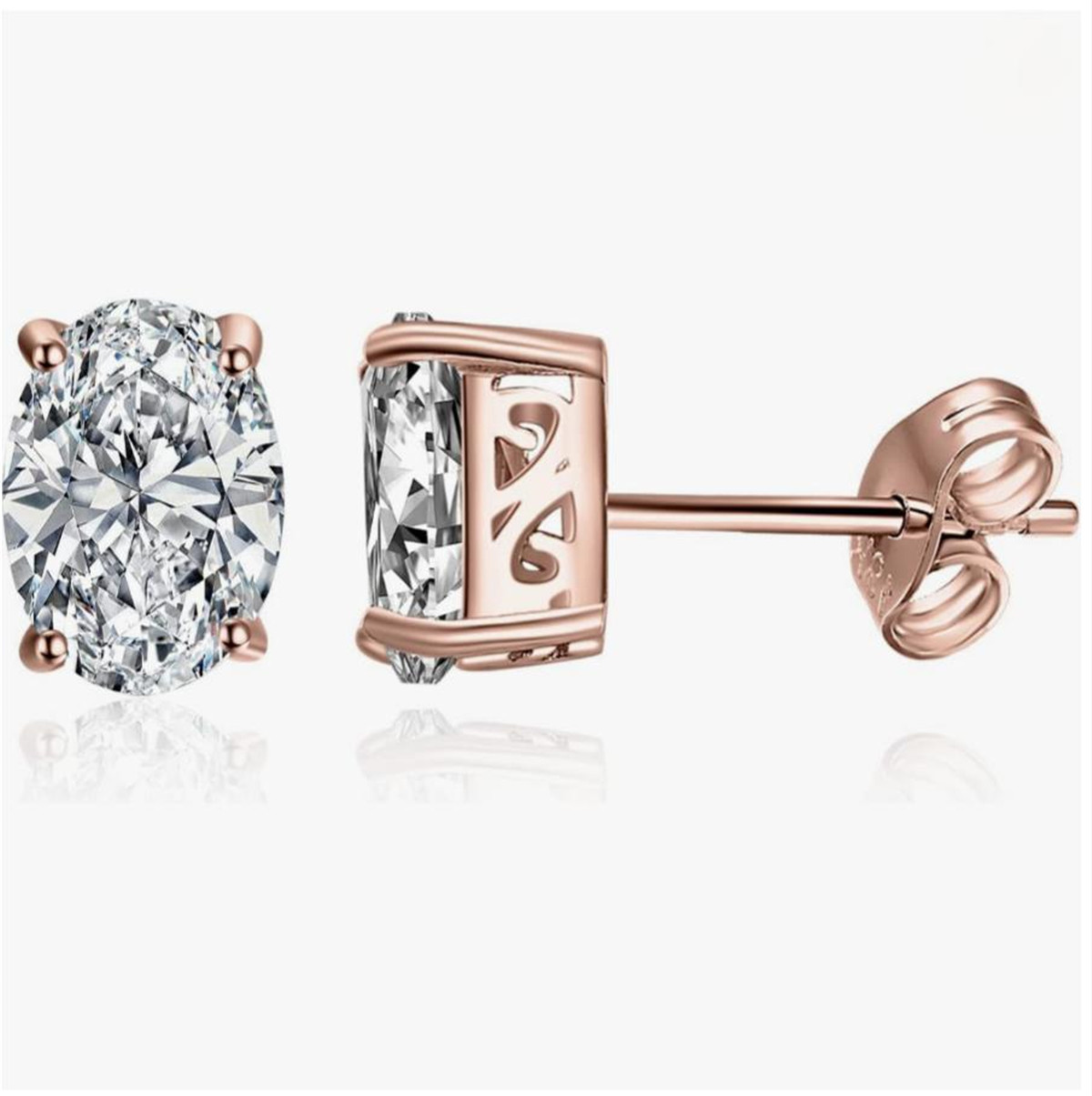 Diamond Stud Earrings - 14K goud fysiek echt goud laboratorium