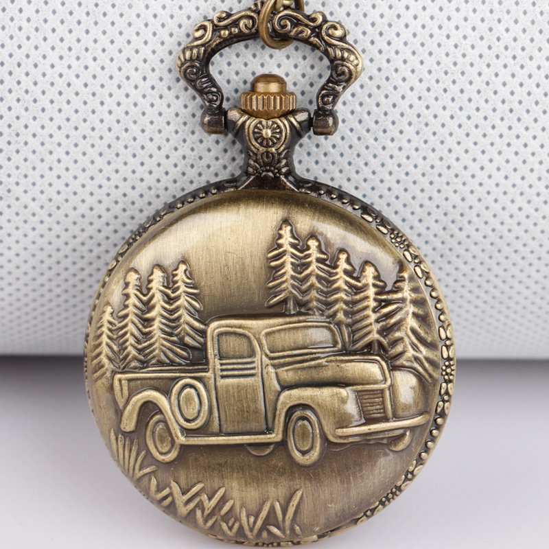 Are Watches Jewelry Or Accessories - Bronzen auto vrachtwagen quartz zakhorloge ketting