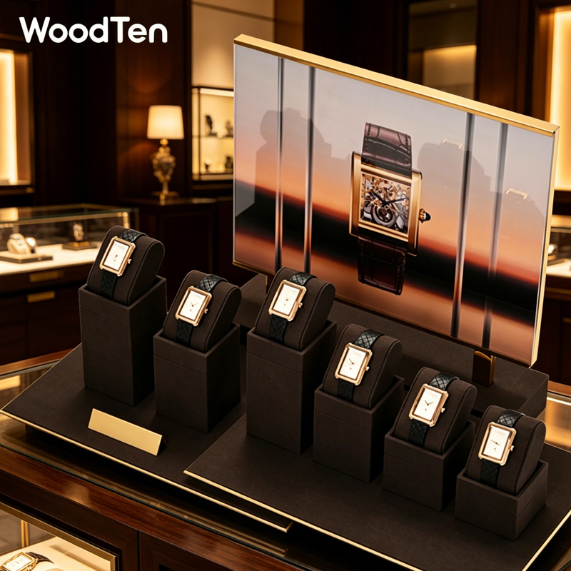Jewelry Organizer Watches - WoodTen Microfibe Horlogestandaard Horlogehouder Sieradenorganisator Displaystandaard