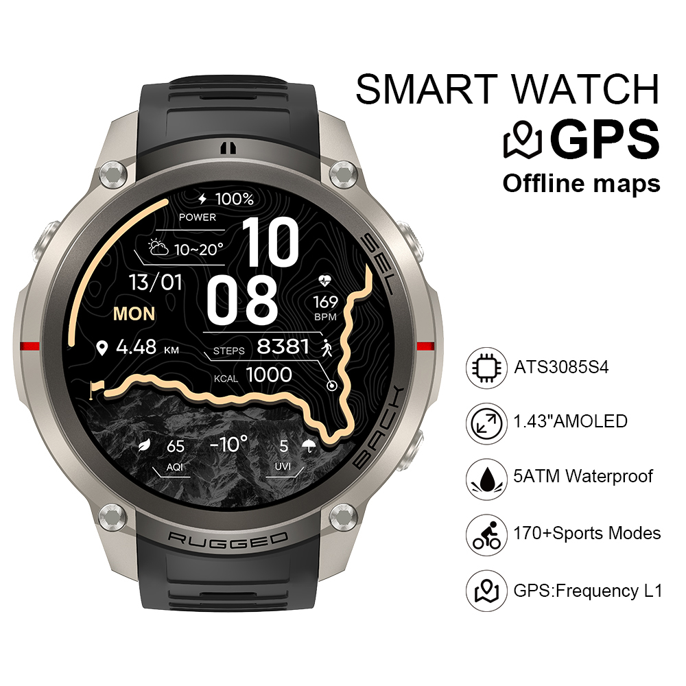 Smartwatch - 2026 DM59 Smartwatch met offline kaart,