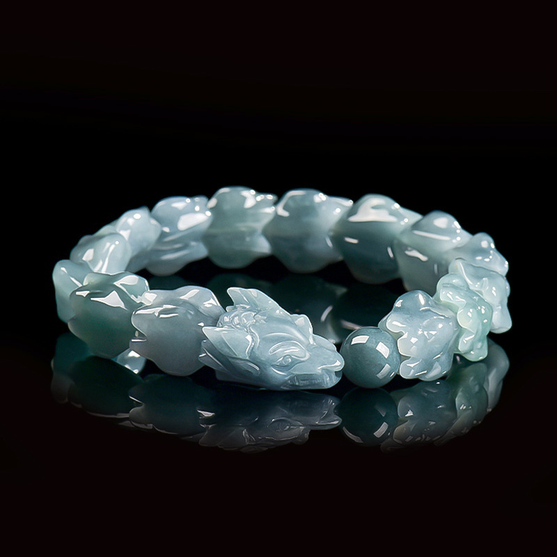 Jewelry & Watches Vitopoulos Reviews - Blauwe Birmese Jadeïet Draak Armband Gesneden