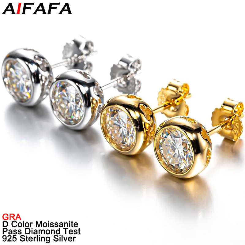 Diamond Stud Earrings - Echte D Kleur Moissanite Diamanten Stud