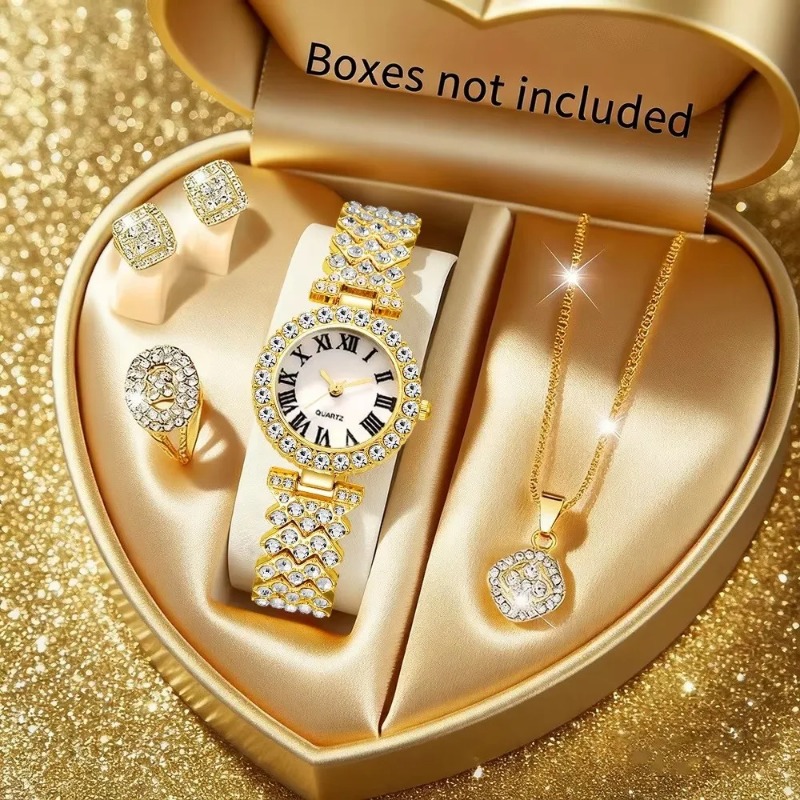 5 STKS Luxe Strass Dameshorlog - Jewelry Watch Making recensie en prijs