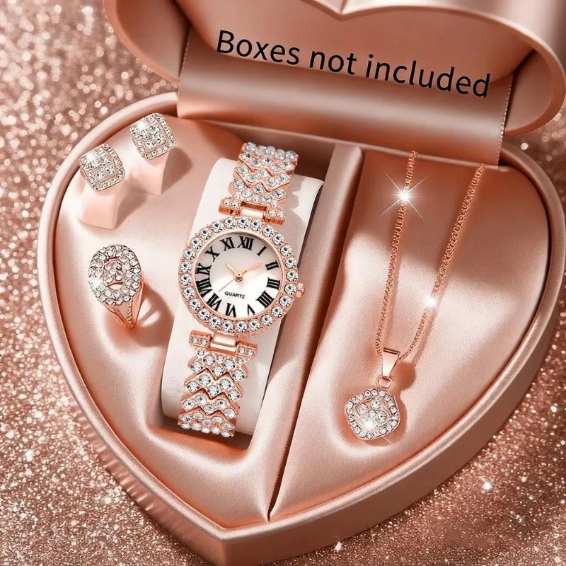 5 STKS Luxe Strass Dameshorlog - Jewelry Watch Making recensie en prijs