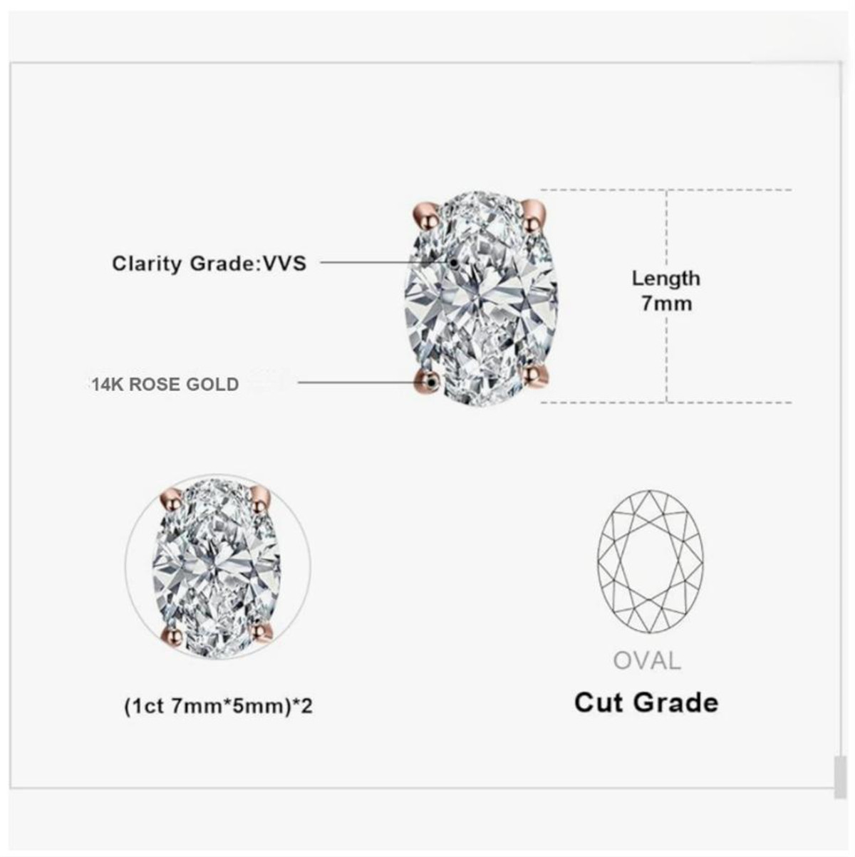 14K goud fysiek echt goud labo - Diamond Stud Earrings recensie en prijs