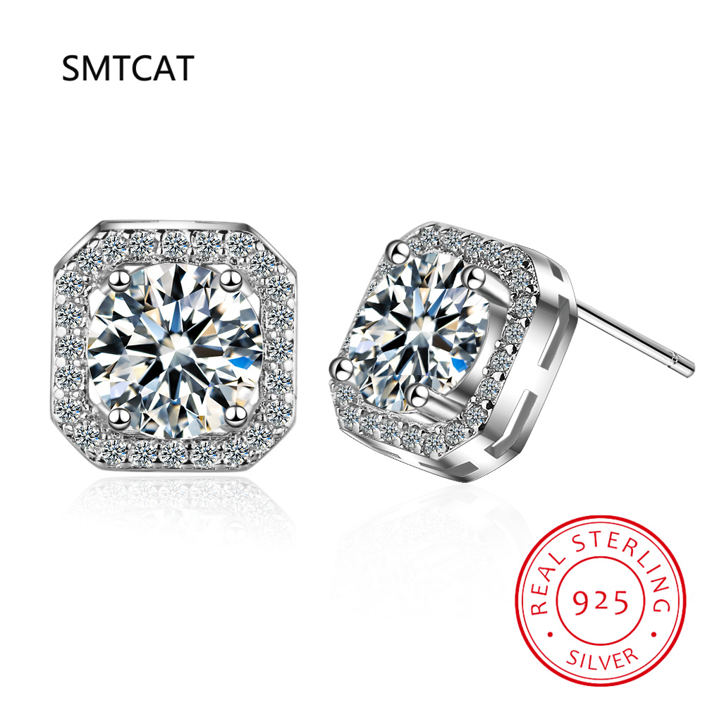 Vierkant geslepen Moissanite d - Diamond Stud Earrings recensie en prijs