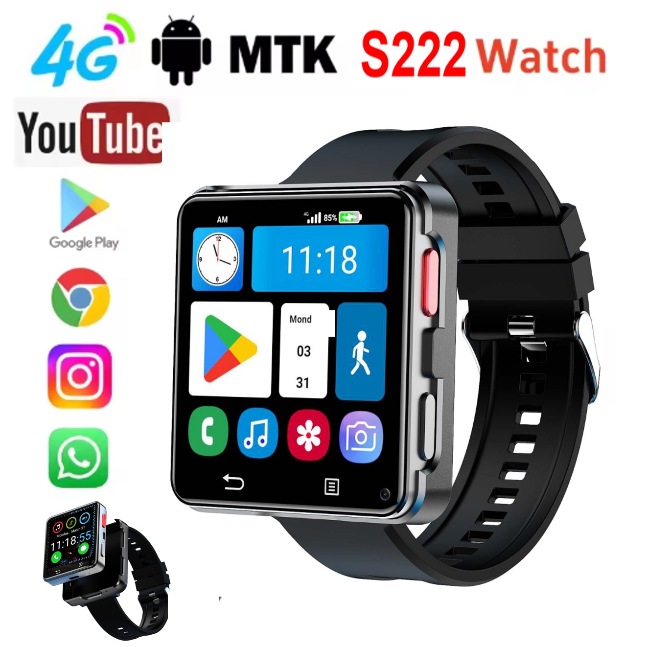 S222 Smartwatch 4G SIM-kaart 4 - Smartwatch recensie en prijs