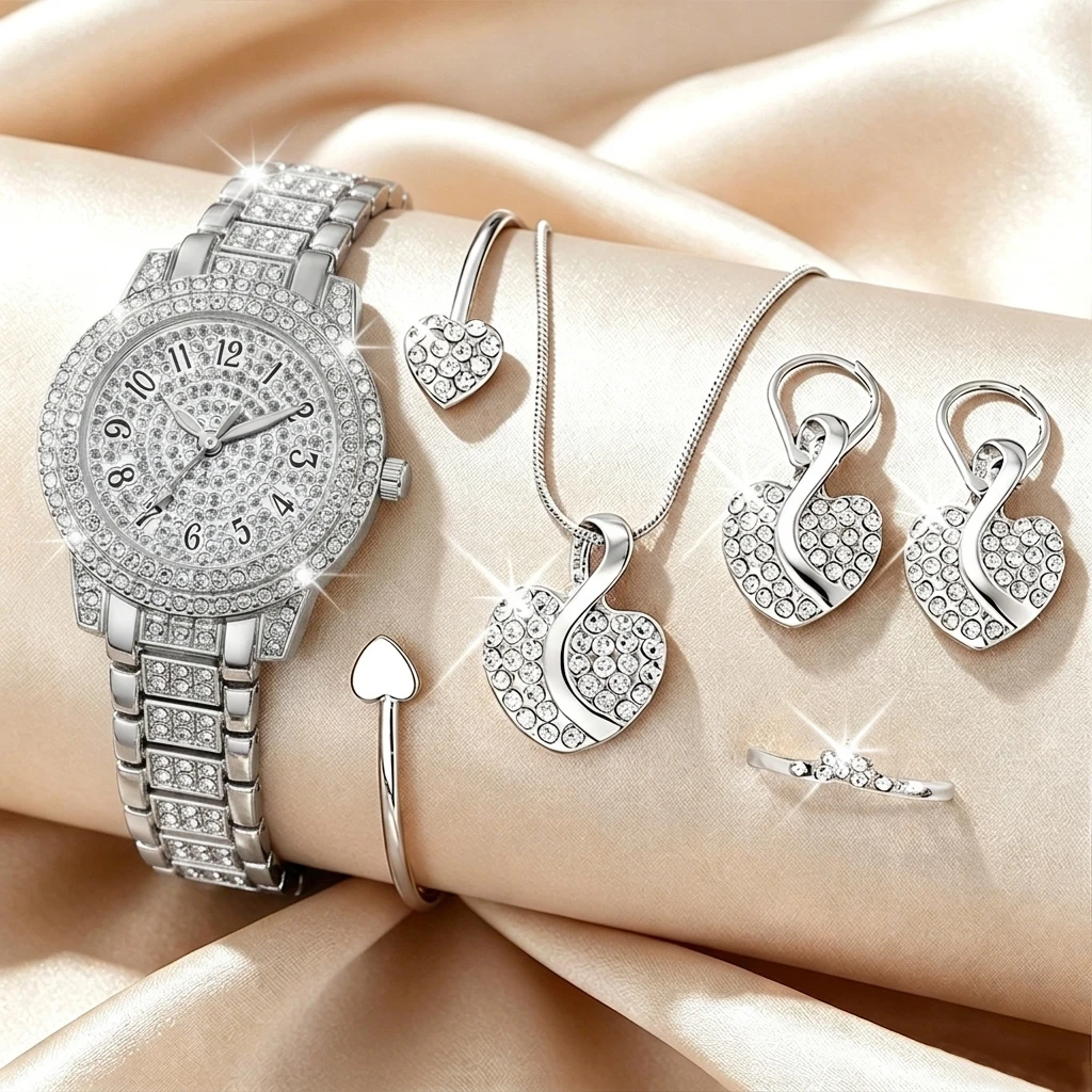 6PCS Fashion Rhinestone Damesh - Jewelry Watch Making recensie en prijs