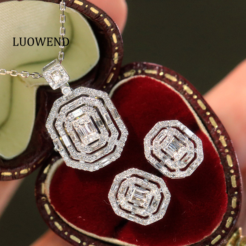 LUOWEND 100% 18K Wit Goud Oorb - Diamond Stud Earrings recensie en prijs